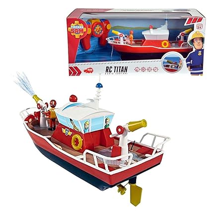 Feuerwehrmann Sam Ferngesteuertes Boot mit Licht und Wasserspritzfunktion