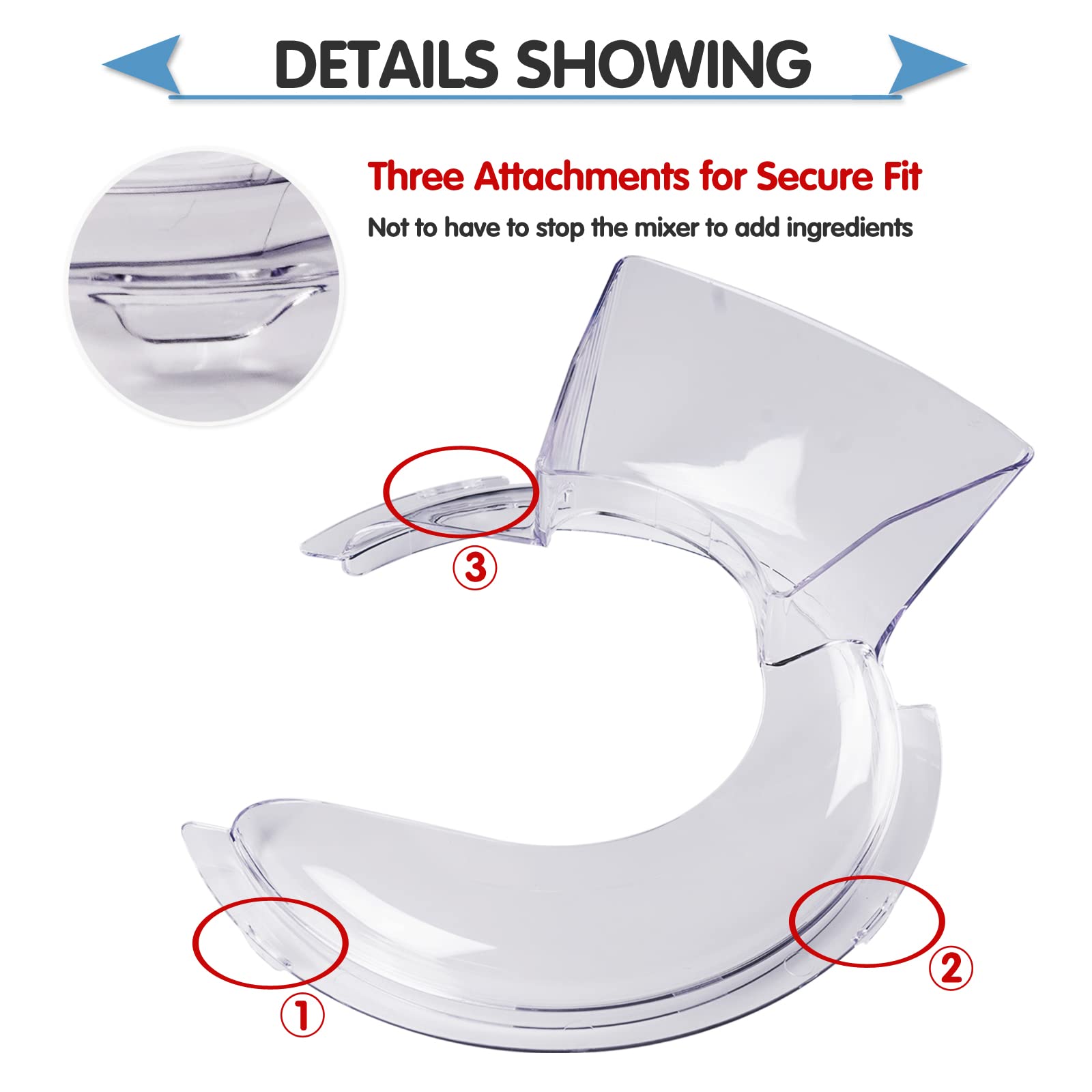 Pouring Shield for KitchenAid 4.5 and 5 Quart Tilt-Head Stand Mixers Stainless Steel Bowls ONLY, Secure Fit Splatter Guard, and Flex Edge Beater for KitchenAid 4.5-5Qt Tilt-Head Stand Mixers