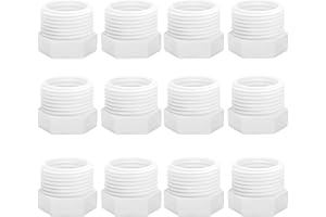 AHULIAO 439 Series PVC Threaded Pipe Fitting 3/4 Inch NPT Male x 1/2 Inch NPT Female Hex Bushing Adapter - 12 Pack