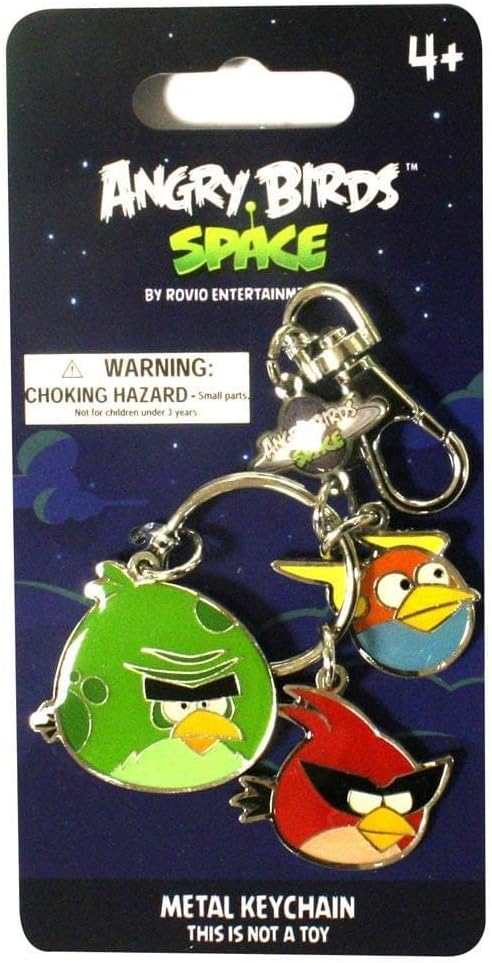 Angry Birds SPACE Metal Keychain #2 Monster Bird, Super Red Bird Lightning Bird