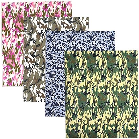 Angel Crafts 15" x 12" Tan Brown Heat Transfer Camo Vinyl (3 PACK) - Vinyl Camoflauge Sheets for Shirts, Hats, Clothing - Best Iron On Vinyl HTV for Cameo, Cricut or Heat Press Machines