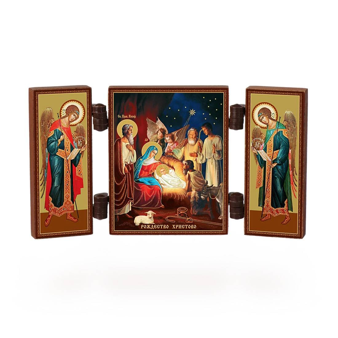 NKlaus - Birth of Jesus Christ - Christmas Christian icon - Rozhdestvo Hristovo - travel altar wood 36169