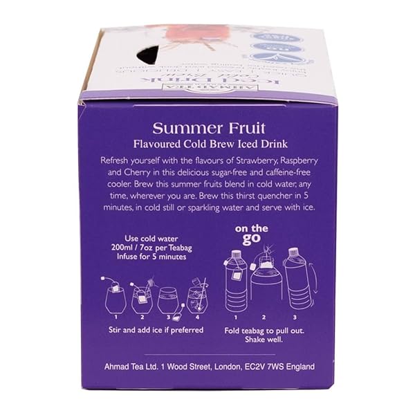 AHMAD TEA HERBAL TEA, COLD BREW SUMMER FRUITS TEABAGS, ICED TEA, 20 CT (PACK OF 1) – DECAFFEINATED