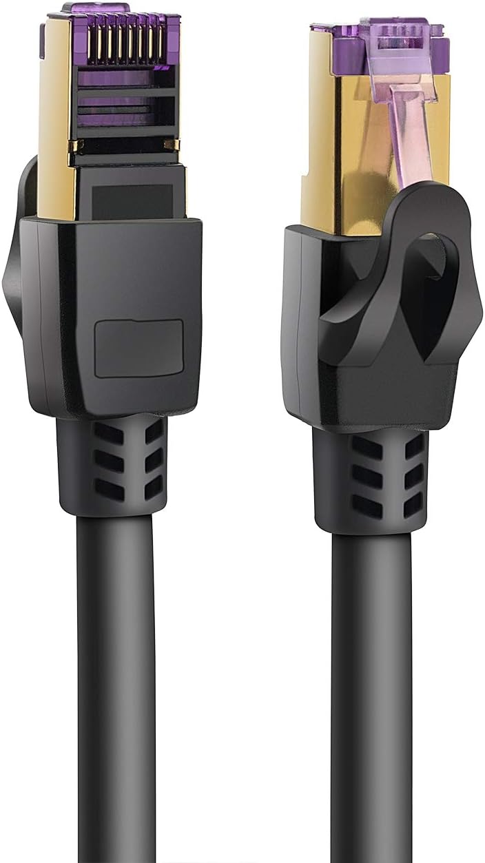 Pasow Cat8 Ethernet Cable Network Patch Cable 40Gbps 2000Mhz SFTP Shielded High Speed LAN Wire Cable Cord(75ft/25m)