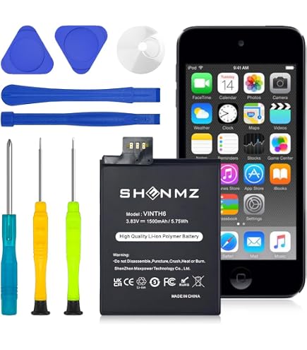 Amazon.com: Vvsialeek Li-ion Battery A1641 Compatible with iPod Touch 6th  Gen 16GB 32GB 64GB A1574 iPod 7.1 020-00425 1043mah with Toolkit :  Electronics