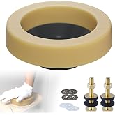Hibbent Extra Thick Toilet Wax Ring Replacement Kit, Wax Ring for Toilet | Universal Toilet Seal Ring with Brass Toilet Floor Bolts and Retainer Washers, PE Flange Fits 3 Inch and 4 Inch Drain Pipes