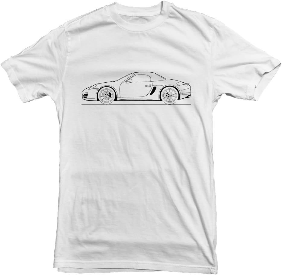 Porsche Boxster Outline Men's Car T-Shirt, Size: XXL White [Apparel]