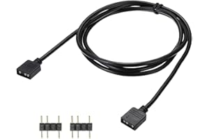 MECCANIXITY ARGB Extension Cable, 5V 20" 3 Pin 1 to 1 Female to Female ARGB Adapter Cable with 3 Pin Male Connectors for PC C
