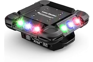 180W Moving Head Light 18 LEDs RGBW Moving Head Beam Light 360°Rotation Stage Lights DMX 512 with Sound Activated for Stage L