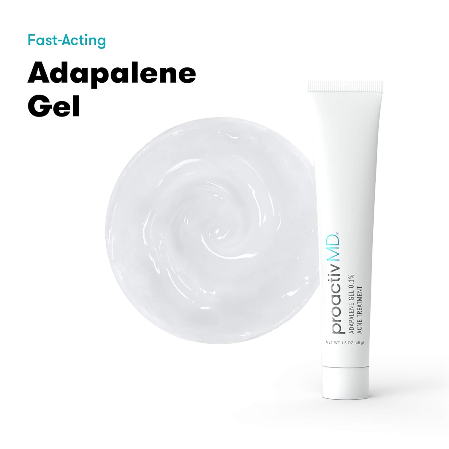 ProactivMD Adapalene Gel Acne Treatment - Prescription Strength Retinoids For Face and Body Acne, .1% Solution, 1.6 oz.: Beauty