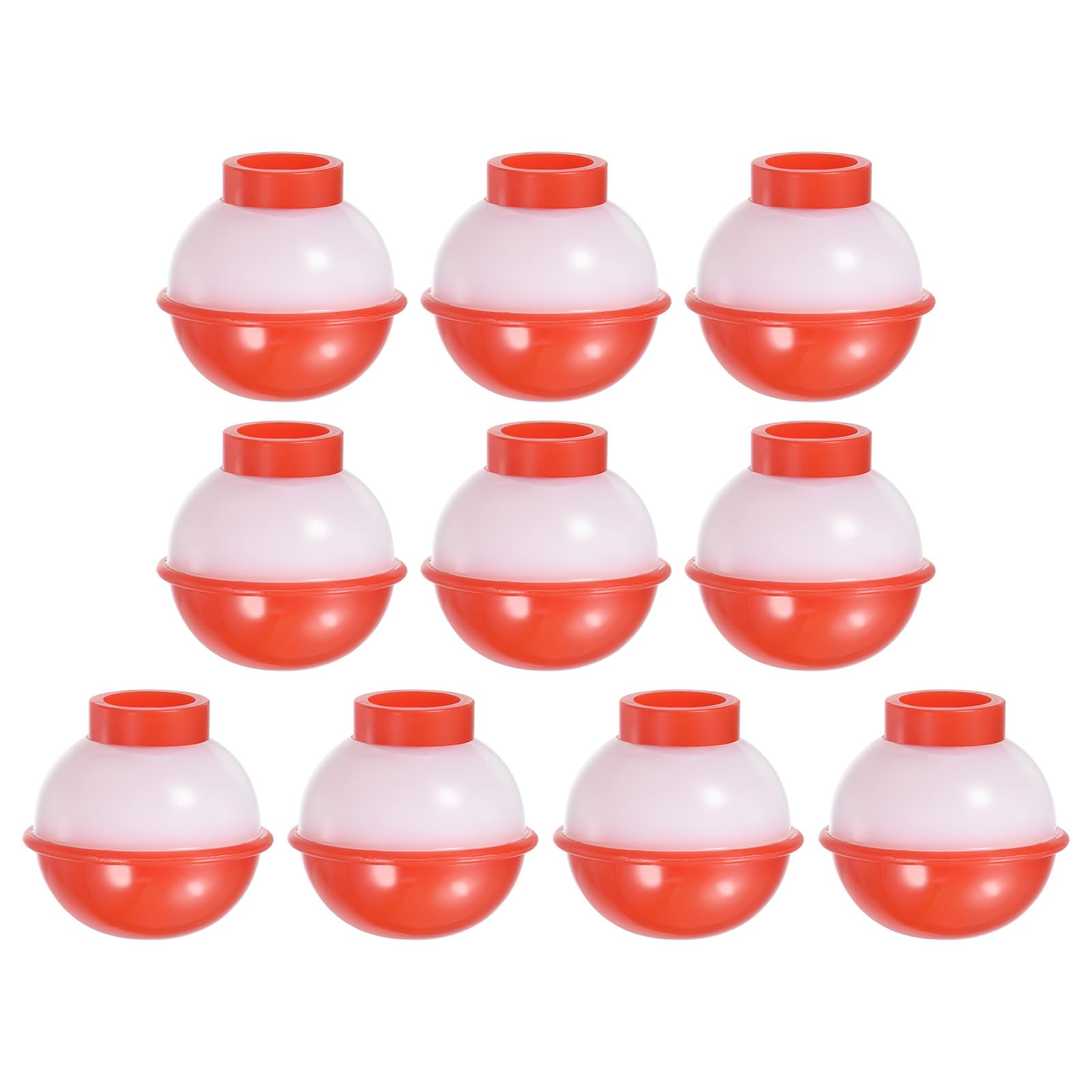 PATIKIL 0.75 Inch Fishing Bobber, 20 Pack Hard ABS Push Button Round Buoy Fishing Float Tackle, Red and White