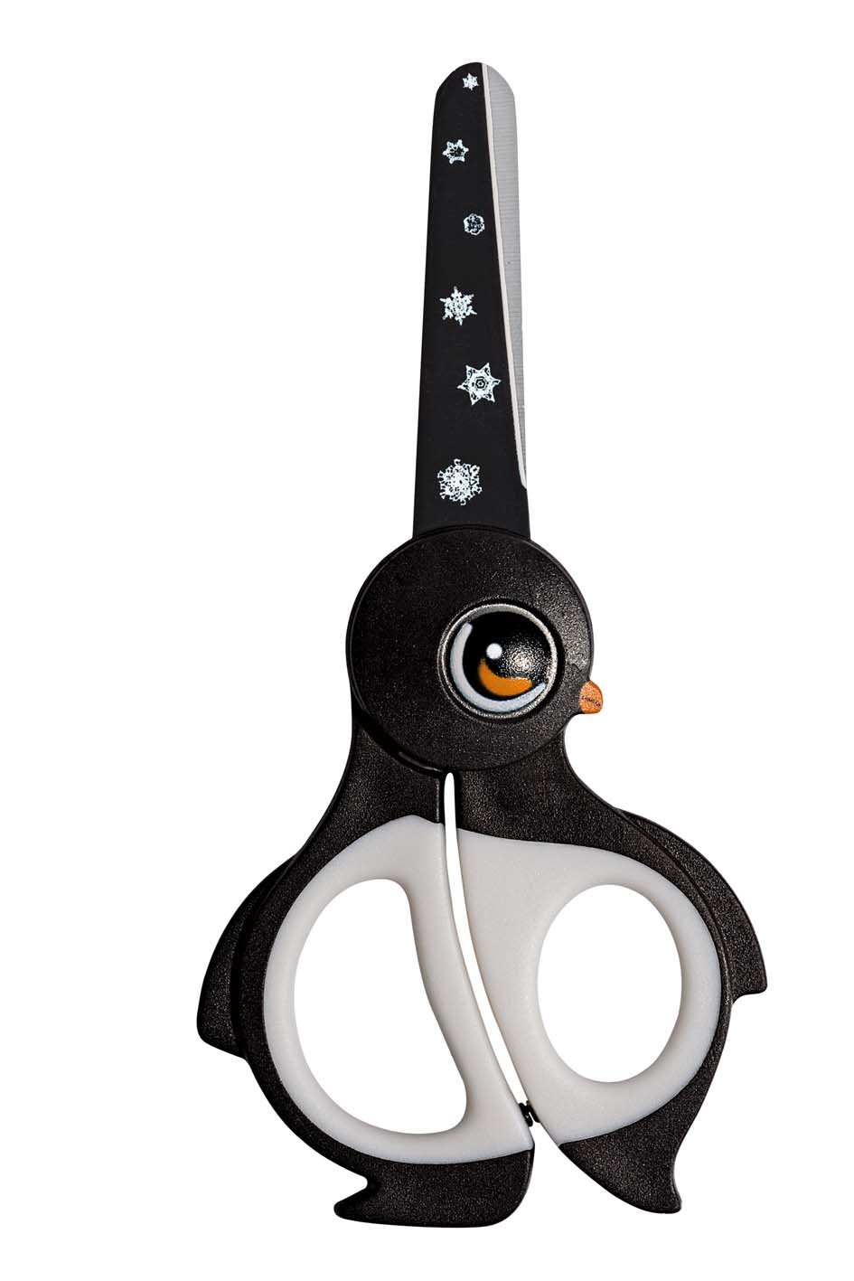 Wedo 736003 Children's Scissors Craft Scissors Stainless Steel Blunt Tips Soft Griffeinlagen Ekky, 13 cm, Black/White