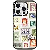 CASETiFY Impact Case for iPhone 16 Pro [Slim / 8.2 ft. 4X Military Grade Drop Protection/Wireless Charging Compatible] - Stamp Collection - Clear Black