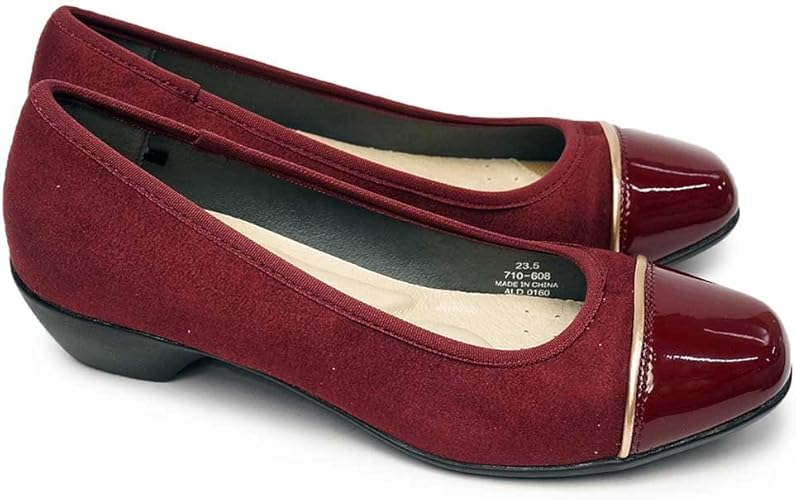 Amazon オールデイウォーク 016 レディースパンプス エナメル ローヒール バーガンディー 26 0cm パンプス