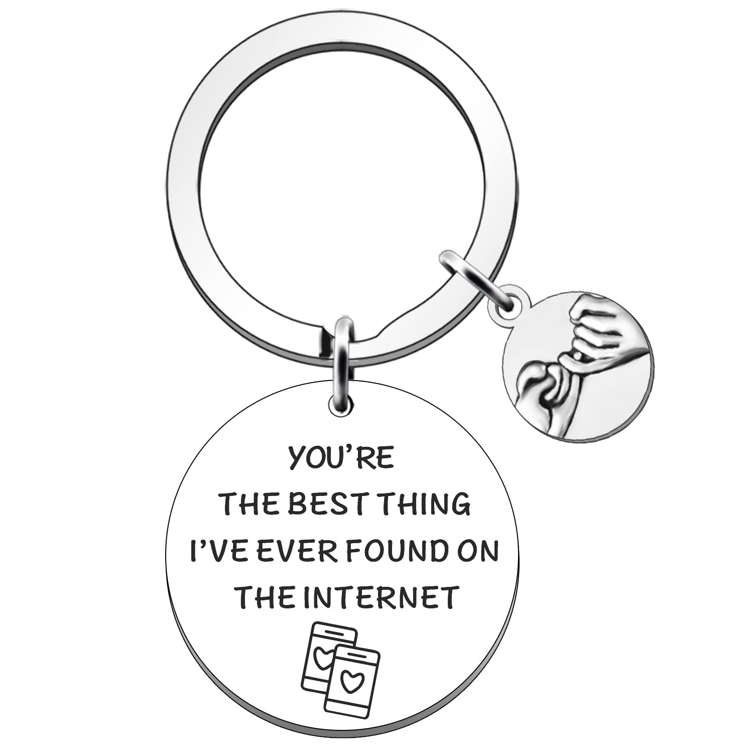 JETTOP Valentines Day Gifts Keyring I Love You Gifts for Boyfriend Girlfriend Birthday Christmas Anniversary Romantic Gifts for Her Him You're The Best Thing I Found on The Internet