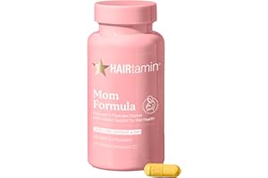 HAIRtamin MOM Vegan Prenatal & Postnatal Multivitamin Supplement & Hair Vitamin Pregnancy, Postpartum, Breastfeeding Probiotic One-a-Day Hair Vitamins with Biotin, Zinc, Iron (30 Counts)
