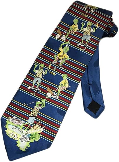 Amazon Kermit Collection メンズ Kermit The Frog ゴルフネクタイ ブルー フリーサイズ ネクタイ 通販