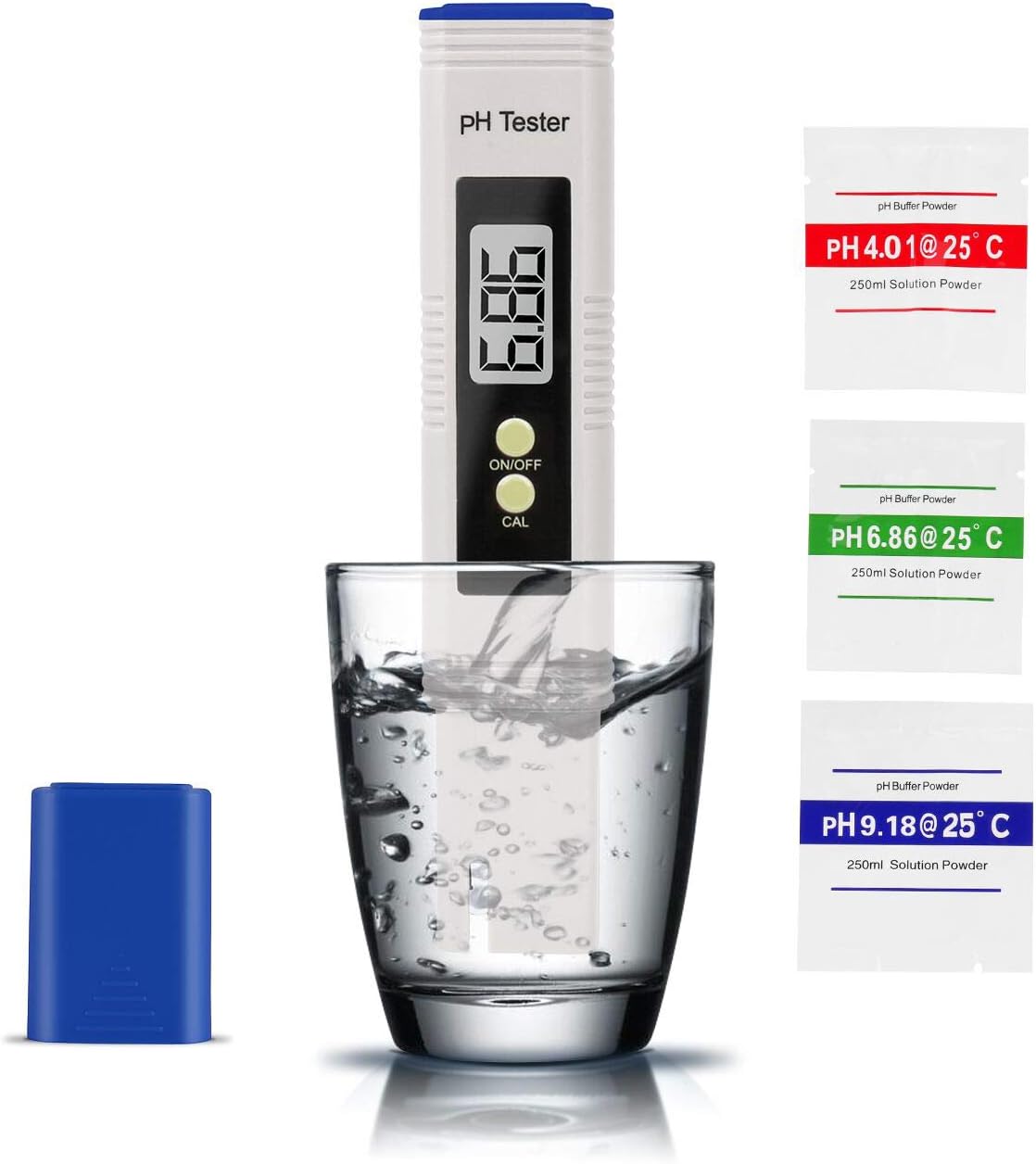 PH Meter, Digital PH Meter 0.01 PH High Accuracy Water Quality Tester with 0-14 PH Measurement Range for Household Drinking, Pool and Aquarium Water PH Tester Design with ATC