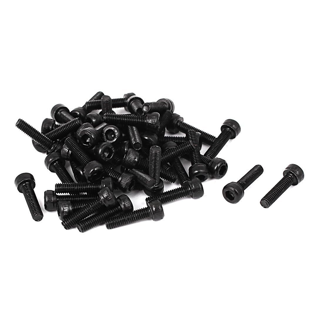 TOP-VIGOR 50Pcs Hexagon Socket Head Cap Screws, M3 x 12mm 12.9 Alloy Steel Replacement Machine Fastener Screws, Fully Thread for Bicycle Motorcycle Repair, Professionals Landlords Repairmen, Black
