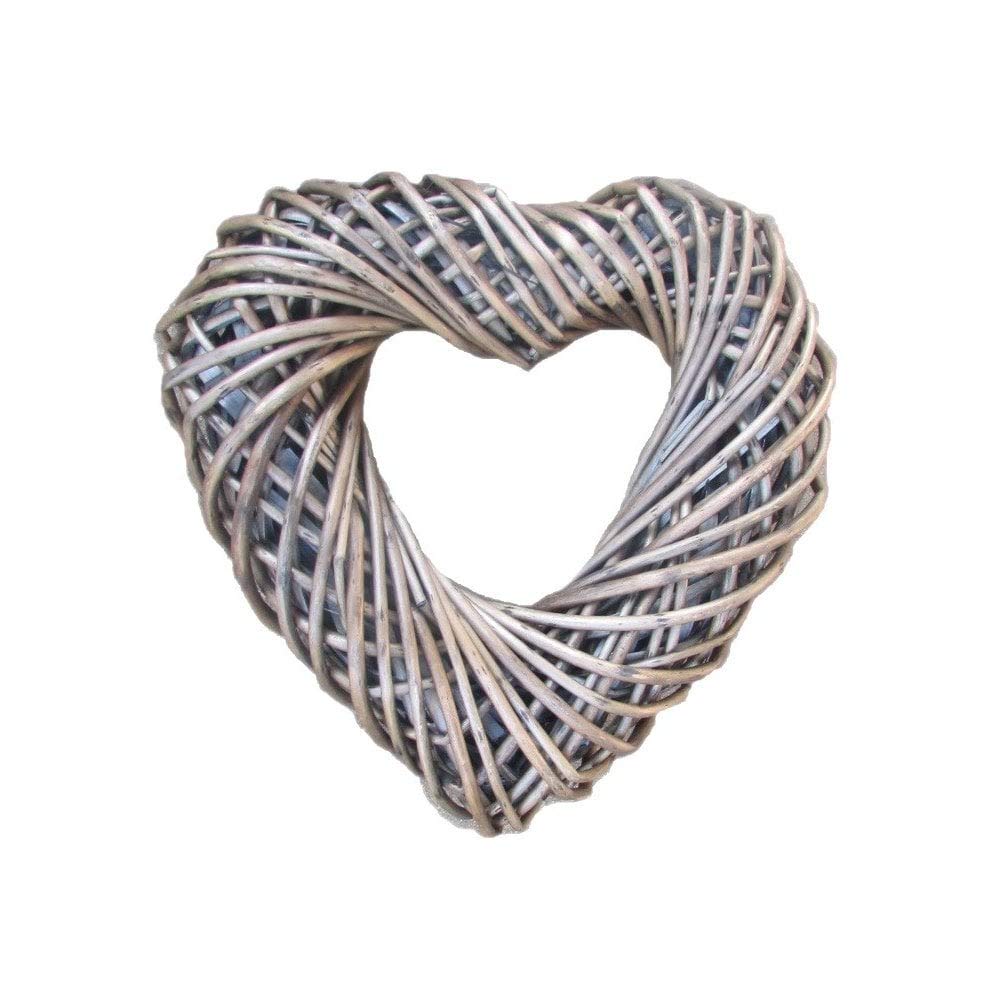 New Small Antique Wash Heart Shaped Wreath 30cm Diameter