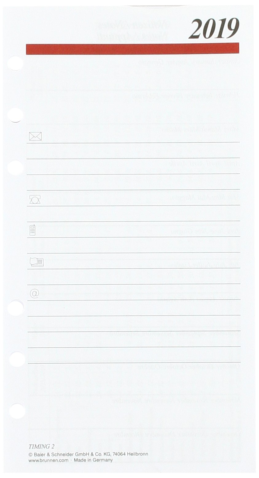 rido/Idé 706691019 Week Calendar 2019 Timing 2 Sheets) Size 2 3 x 17 cm