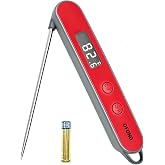 OFOND Instand Read Digital Food Thermometer for Grill Meat BBQ Steak | Fast Response Battery Powered Foldable probe ,Large Backlit LCD Screen,Magnetic with Hook, Kitchen Cooking Must-have