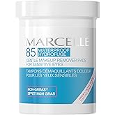 Marcelle Gentle Eye Make-Up Remover Pads, Sensitive Eyes, Waterproof Makeup Removal, Hypoallergenic, Fragrance-Free, Paraben-Free, Alcohol-Free, Cruelty-Free, 85 Pads