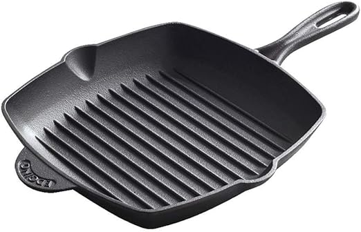 GCE Sartén Antiadherente Barra de Parrilla de Hierro Fundido Sartén