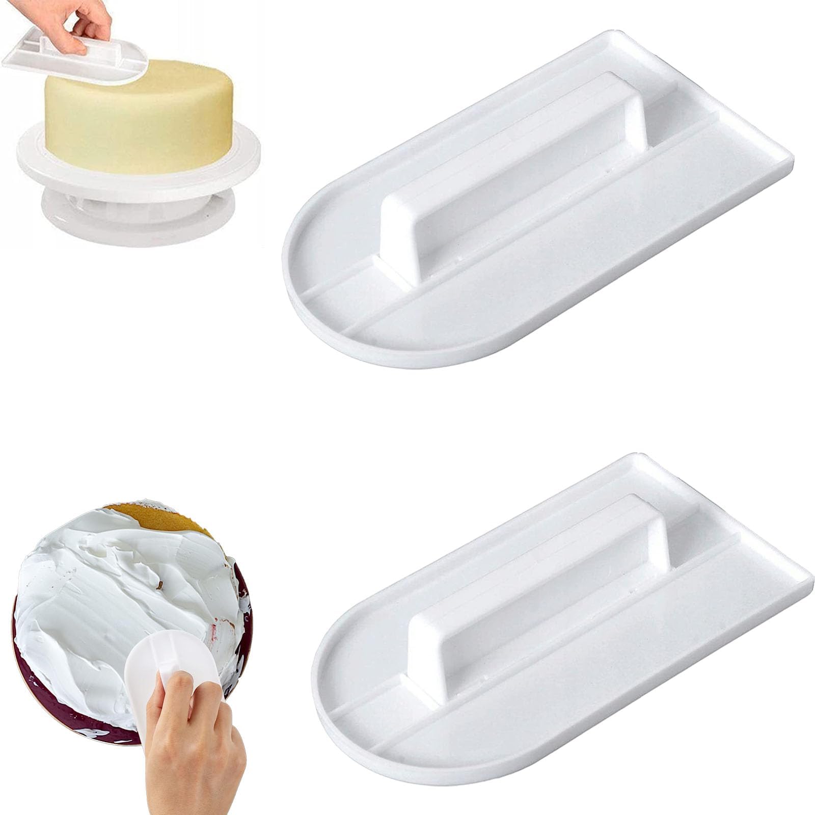 2 Pcs Fondant Cake Smoother Polisher, Fondant Smoother Cake Icing Smoother Tool, Fondant Marzipan Sugar Paste Polisher Smoothing Sugrarcraft Cupcake, Suitable for Home Kitchens Cake Shops Candy Shops