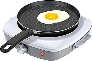 Davivy 1200W Single Burner Electric Hot Plate, 7.7 Inch Ceramic Glass Cooktop, Portable Ceramic Hot Plate with Overheat Prote