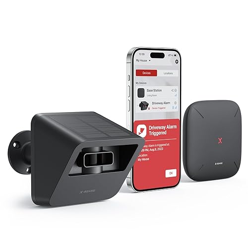 X-Sense Driveway Alarm, Long Range Solar Powered Smart Driveway