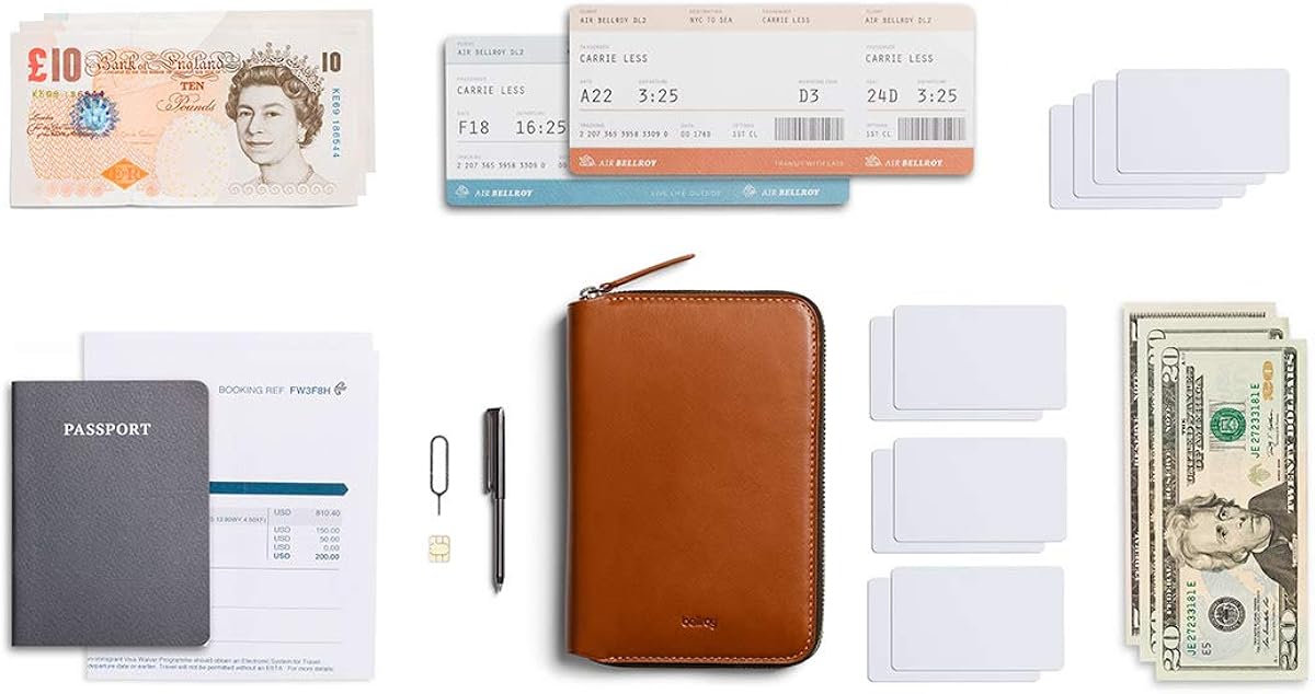 Bellroy Travel Folio (Passport & Travel Organizer, RFID Protected) - Caramel: Clothing