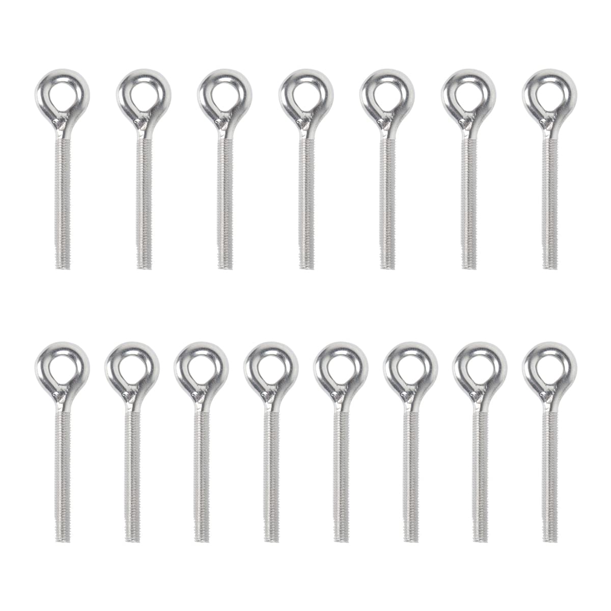15 Pcs M6 Eye Bolts 304 Stainless Steel Eyebolts Long-shank Lifting Eye Bolts for Living Lifting and Various Engineering Equipment