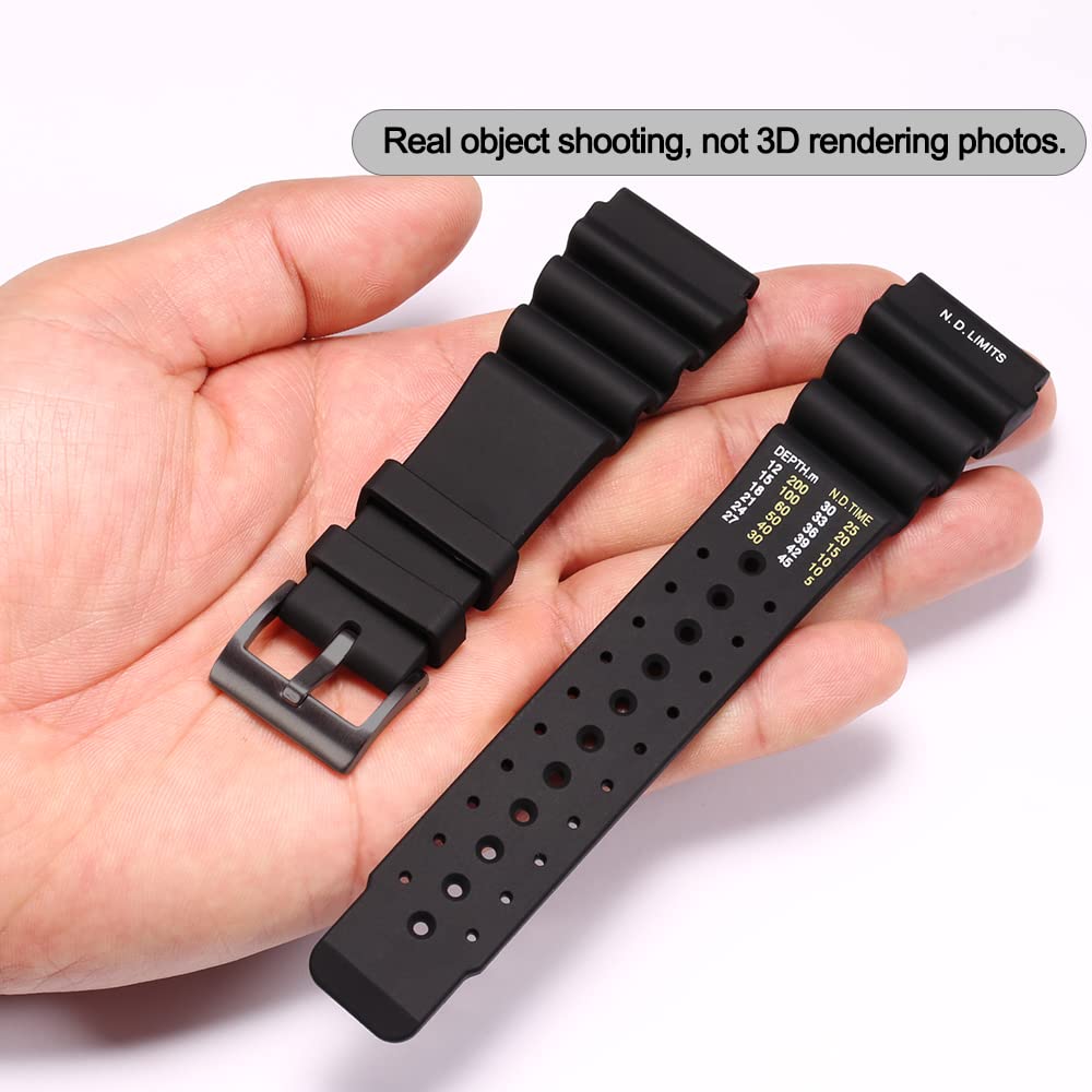 24mm Silicone Watch Band Compatible with Citizen Hyper Aqualand Duplex Promaster Men's Dive Strap Sport Waterproof Wristband