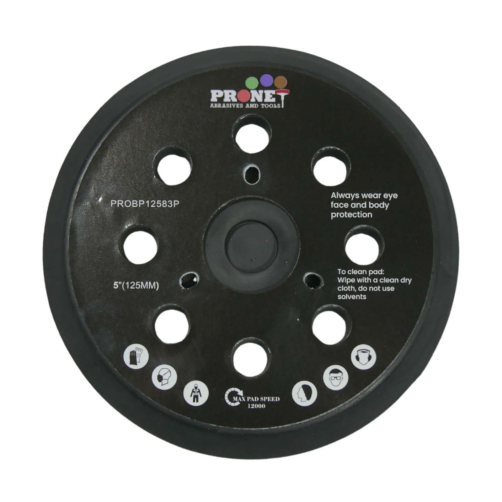 Replacement Backing Pad for Makita 743081-8, BO5010, BO5030K - DeWalt 151281-08, DW4388 - Porter Cable DW421/K, DW423/K Orbital Sanders 5 inch (125mm) Hook and Loop