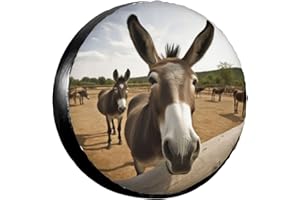 EUGZAK Rv Spare Tire Covers for Rv Trailers Wheel Protectors Tyre Covers Weatherproof and Dustproof Wheel Covers Universal Fit for Trailer Rv SUV Truck Travel Trailers Camper 15" - Donkey