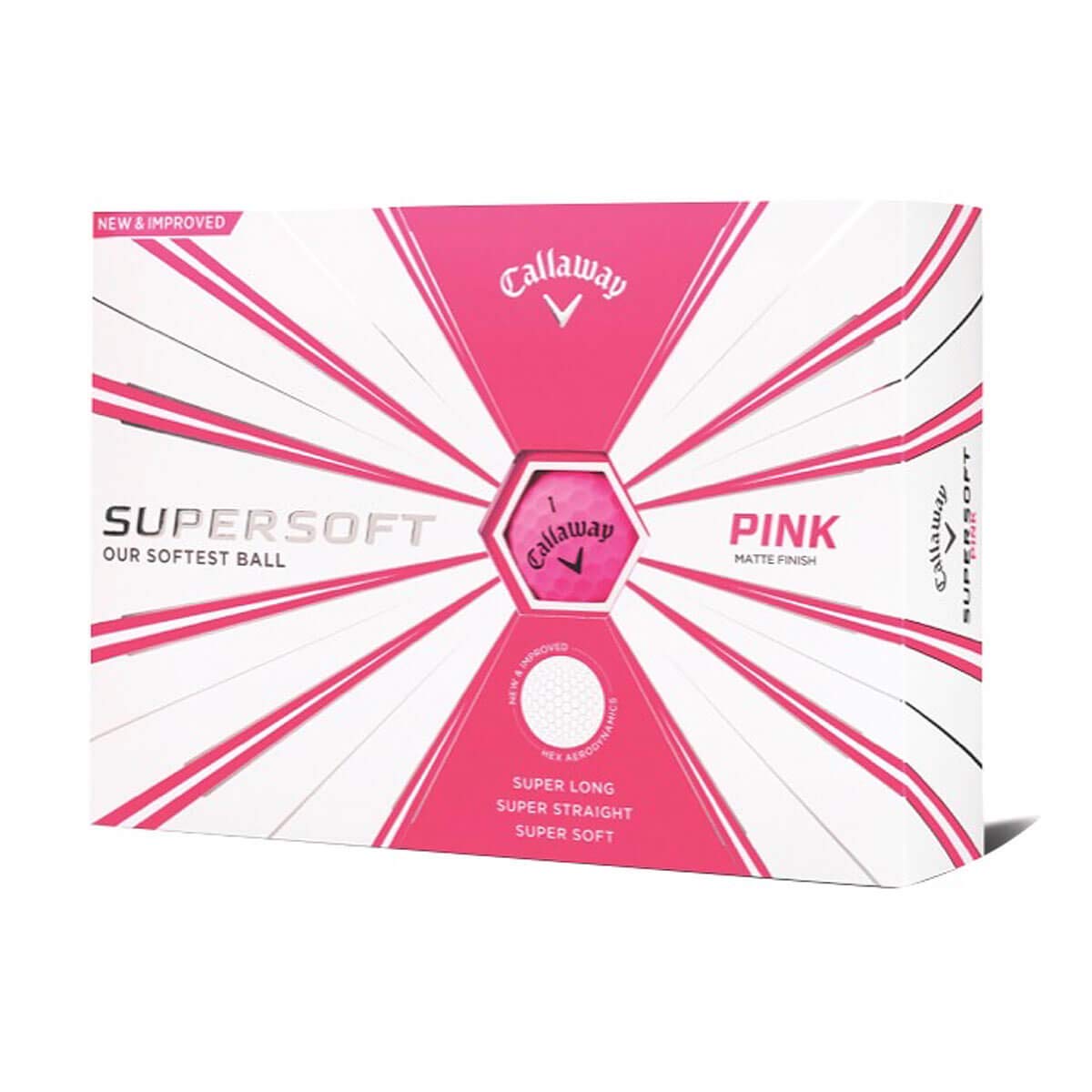 Callaway Supersoft 2019 Golf Ball (12 Ball Pack, Matte Finish, Pink)