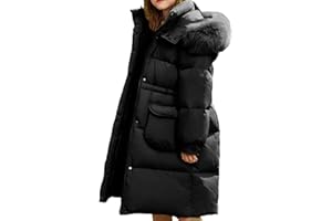 Uillui Girls Winter Coat Heavyweight Hooded Puffer Jacket Kids Long Winter Coats Warm Quilted Snow Jacket School Outerwear