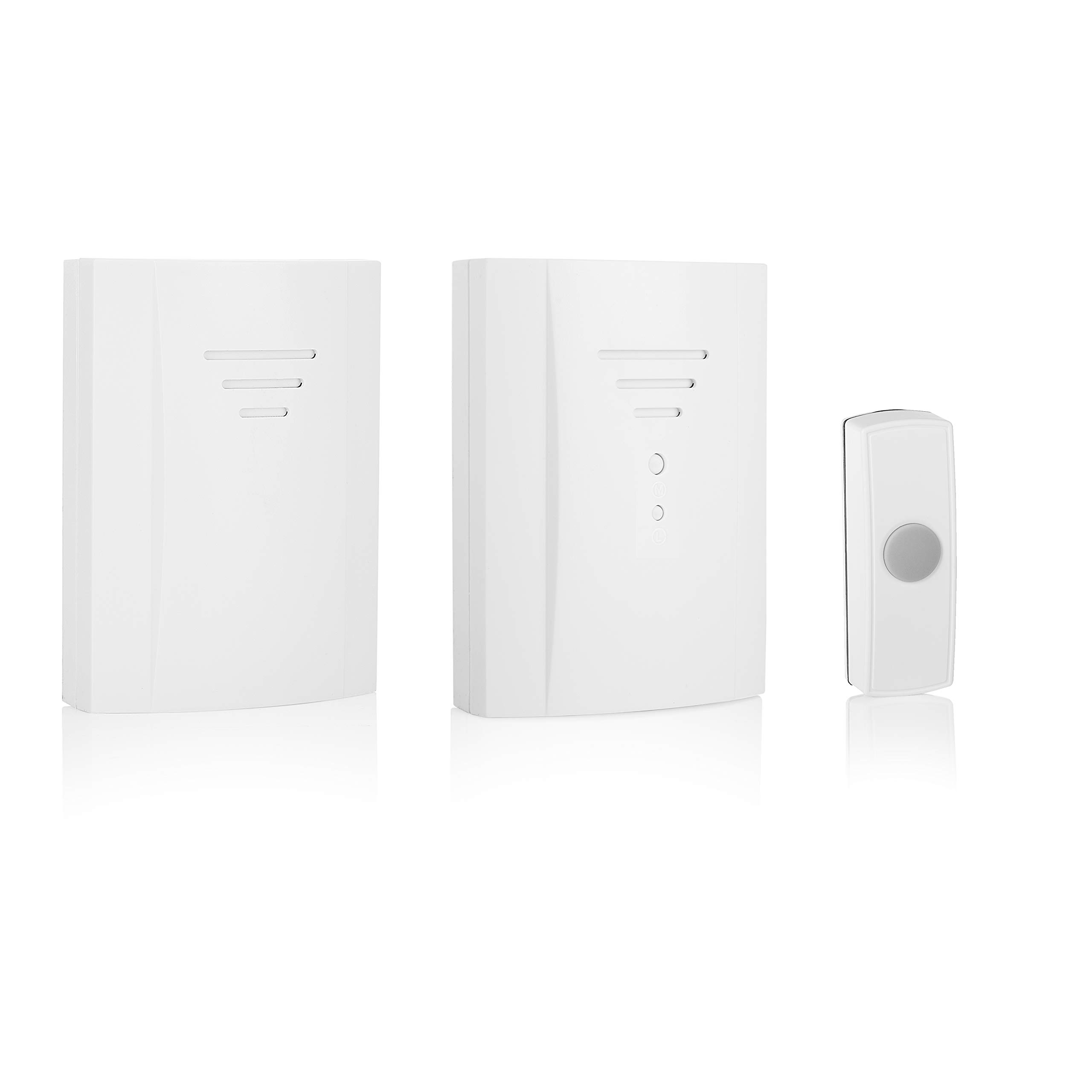 Byron B322 50m Wireless Portable and Plug-In Door Chime Kit with 2 Sounds