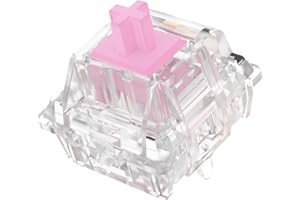 ZugGear Linear Switches Transparent Clear L3 Switch with 65g Gold-Plated Spring Smooth Creamy Pink Stem 5 Pins Linear Keyswitch for DIY Mechanical Keyboards (70pcs, DUROCK L3 Clear Pink 65g)