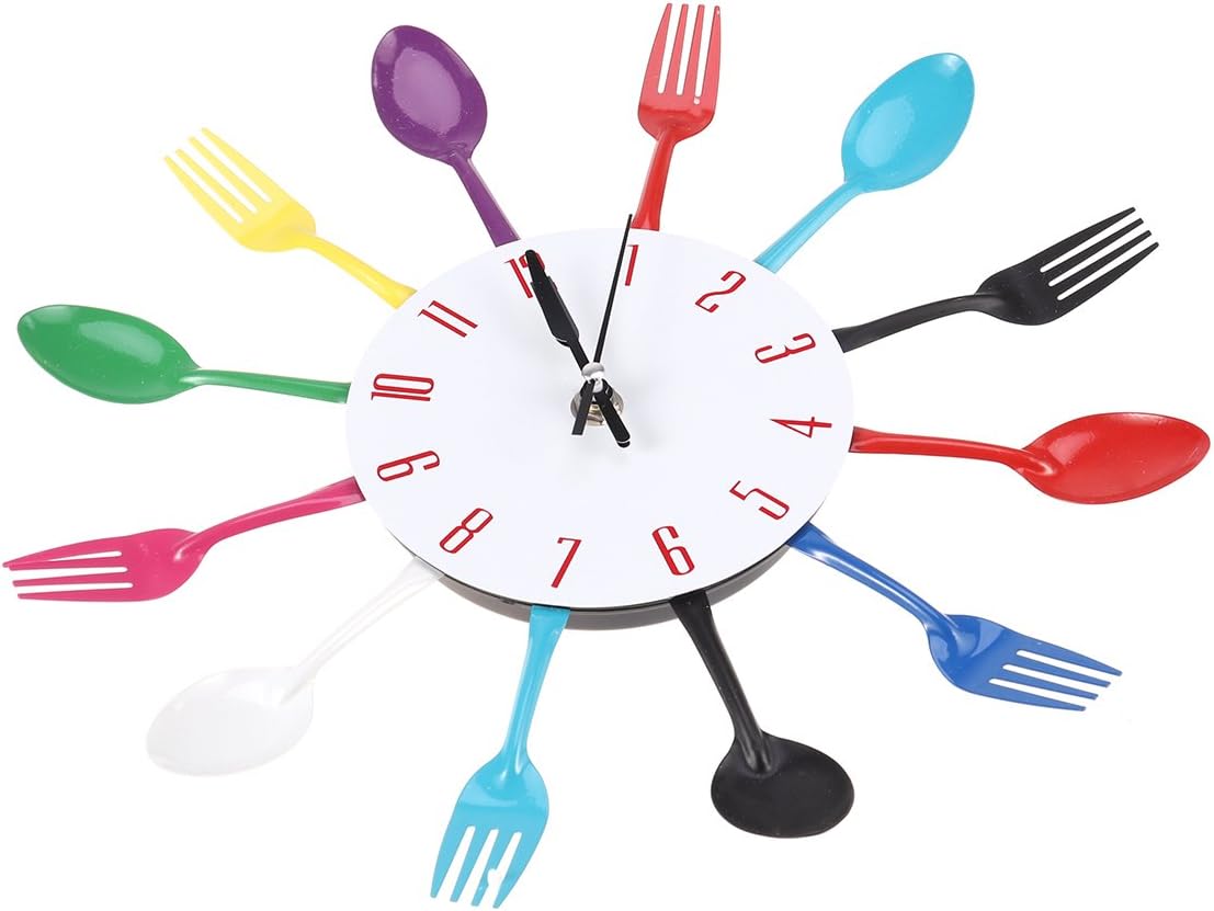 multicolore Winomo Horloge de cuisine murale moderne et autocollante en