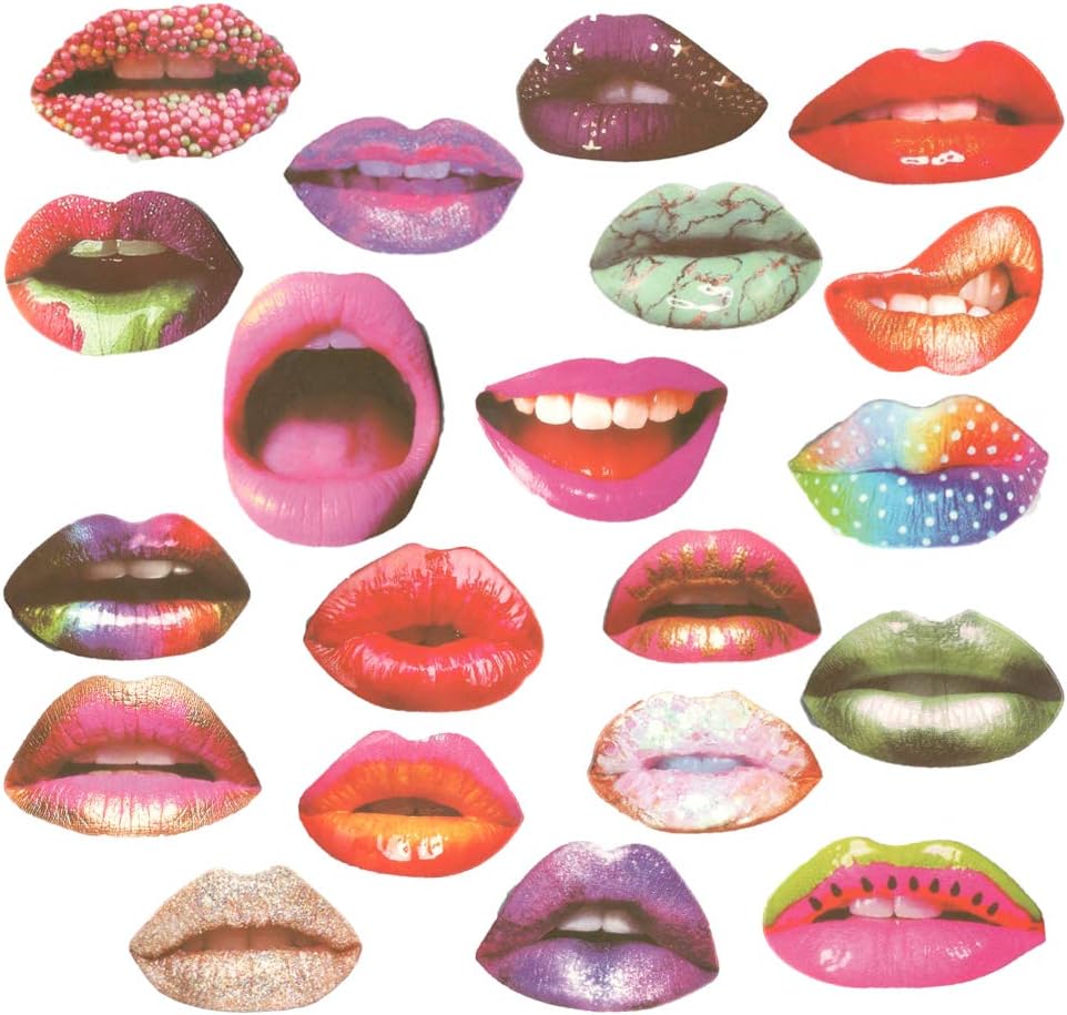 Lips Photo Booth Props on a Stick Funny Mouth Props Creative Photo Props Supplies for Hen Party Birthday Wedding Halloween and Christmas Party 20 Pack