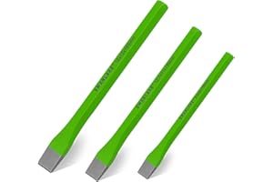 SWANLAKE GARDEN TOOLS 3-Piece Heavy Duty Cold Chisel Set, 3/8-Inch, 1/2-Inch, 5/8-Inch Premium Metal Chisels, Heavy Duty Carbon Steel Chisel Set for Carpentry, Masonry, Woodworking, Stone Chisels