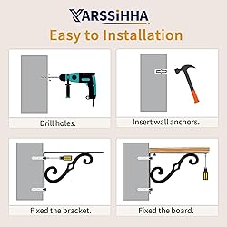 Yarssihha 10 Inch Decorative Shelf Brackets, 4 Pack