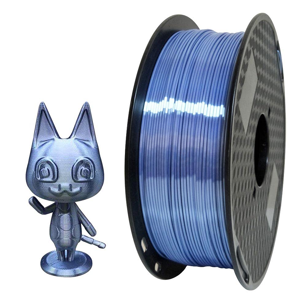 Silk Silver Blue PLA Filament 1.75mm 1KG 3D Printer Filament Printing Material CC3D Silky Shiny Metallic Metal Silver Space Blue PLA Filament
