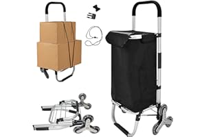 Folding Shopping Trolley Grocery Cart with Removable Waterproof Canvas Bag and Stair Climbing Wheels Super Loading Portable U