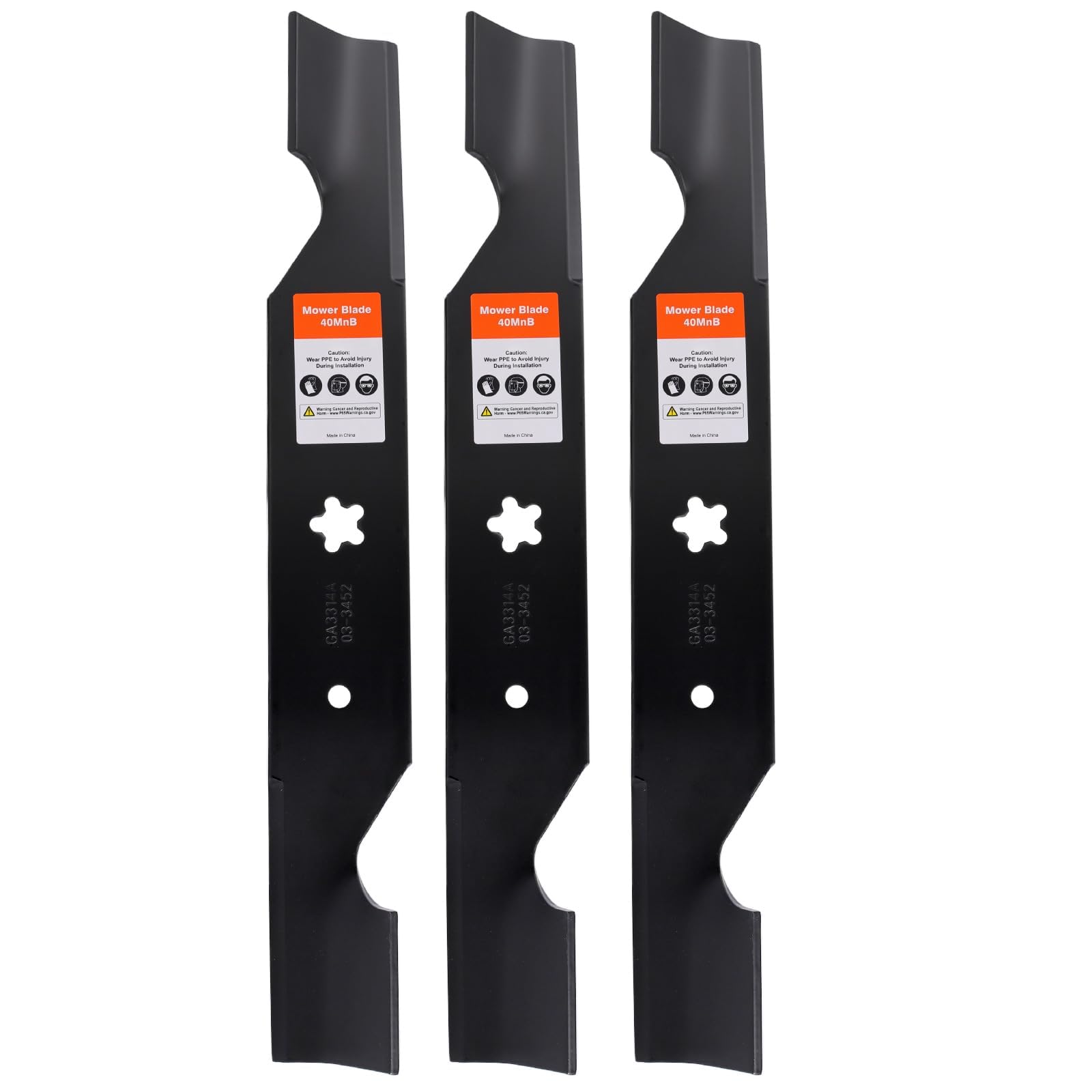 Hipa 3-Pack 187256 High Lift Mower Blades 5-Point Star Set for Husqvarna Z254F MZ54 RZ5424 Z254 54 i