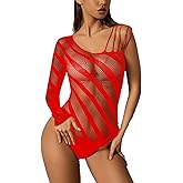 BIGFOX Thong Lingerie Bodysuits for Women Sexy Sheer Fishnet Mesh Top High Elasticity Blouse Bodycon Party Going Out Clubwear