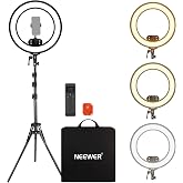 NEEWER 18" Battery Powered Cordless Ring Light with Tripod Stand, RB18B | Wireless 70 Min Full Power, Edge Lit, 2900K-7000K CRI 97+, USB C PD, Phone Selfie Video Makeup Studio Streaming Photography