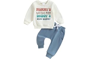 SEJARDIN Toddler Baby Boy Fall Winter Clothes Mamas Little Boy Outfit Letter Long Sleeve Sweatshirts and Jogger Pants Set